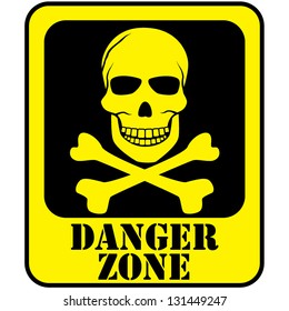 skull danger sign (deadly danger sign)