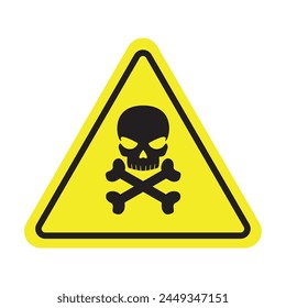 skull danger sign design. dangerous caution symbol.