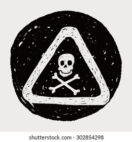 skull danger sign doodle