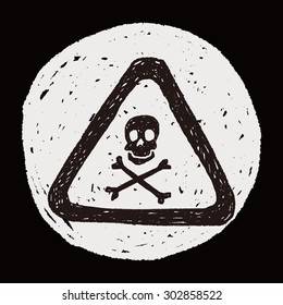 skull danger sign doodle