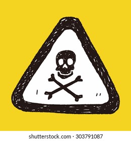 skull danger sign doodle