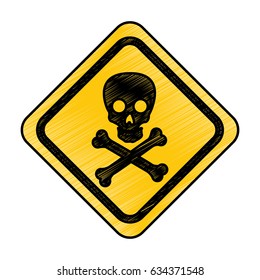 skull danger sign icon