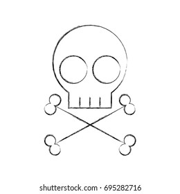 skull danger sign icon