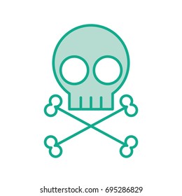 skull danger sign icon