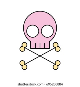skull danger sign icon