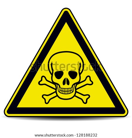  Skull danger sign, symbol.