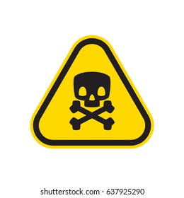 Skull danger sign vector