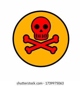 Skull danger sign. Vector illustration