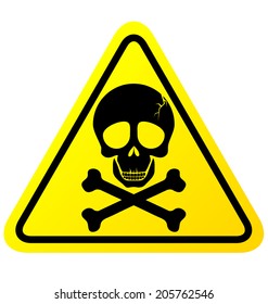 Skull danger sign vector on white background