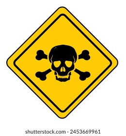 Signo de advertencia de peligro en el cráneo Imagen de Vector