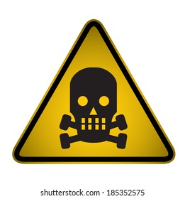 Skull Danger Warning Hazard Sign-Vector