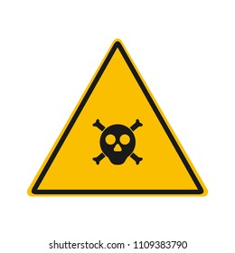skull danger warning vector sing