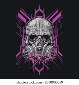 skull dark art vector illustration