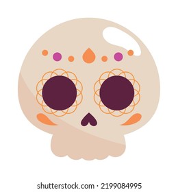 skull day of the dead isolated icon