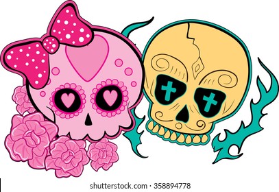 Skull    Day the dead party  Dia de los muertos 