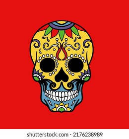 Skull the Day of the Death. Mexican style skull vector