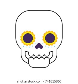 skull the day of the death mexican traditional culture
