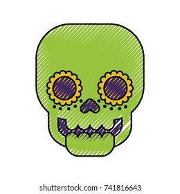skull the day of the death mexican traditional culture