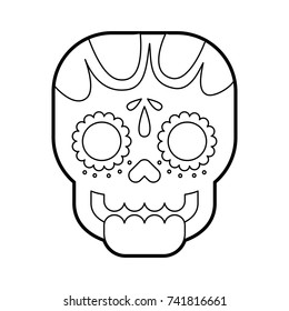 skull the day of the death mexican traditional culture