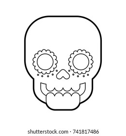 skull the day of the death mexican traditional culture