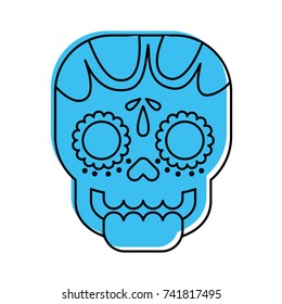 skull the day of the death mexican traditional culture