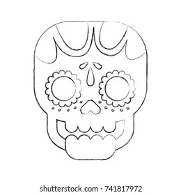 skull the day of the death mexican traditional culture
