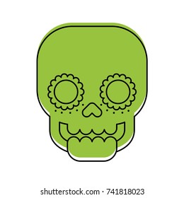 skull the day of the death mexican traditional culture