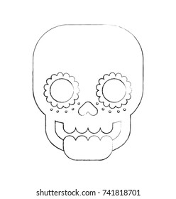 skull the day of the death mexican traditional culture