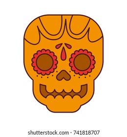 skull the day of the death mexican traditional culture