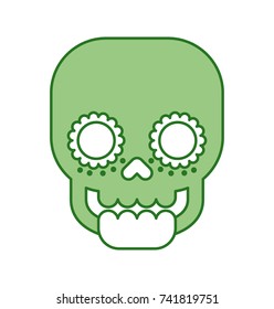 skull the day of the death mexican traditional culture