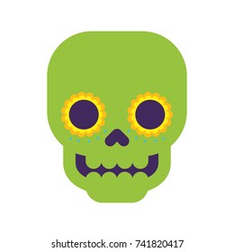 skull the day of the death mexican traditional culture