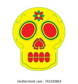 skull the day of the death mexican traditional culture