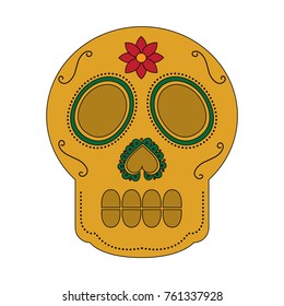 skull the day of the death mexican traditional culture