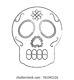 skull the day of the death mexican traditional culture