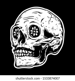 Skull of the dead dia de los muertos vector illustration