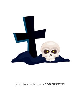 skull dead halloween with cross