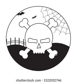 skull dead halloween icon vector illustration