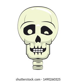 skull dead human anatomy cartoon vector illustration graphic design