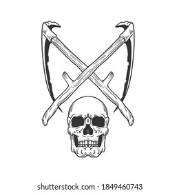 A skull. The death. Can be used as a sketch of a tattoo.