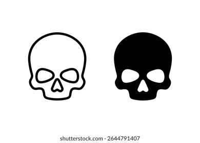 Skull death flat vector icon. Skull vector illustration. Roger symbol. Pirate scull icon