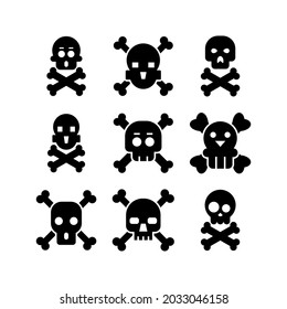 skull of death icon or logo isolated sign symbol vector illustration - Collection of high quality black style vector icons
