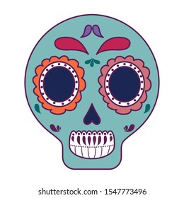 skull death icon traditional mexican vector illustration design