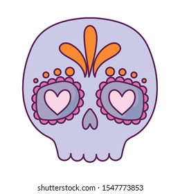 skull death icon traditional mexican vector illustration design