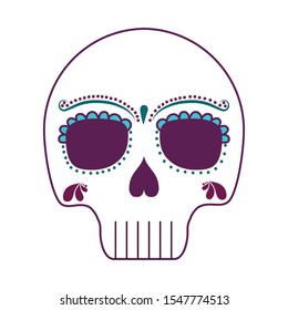 skull death icon traditional mexican vector illustration design