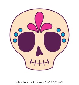 skull death icon traditional mexican vector illustration design