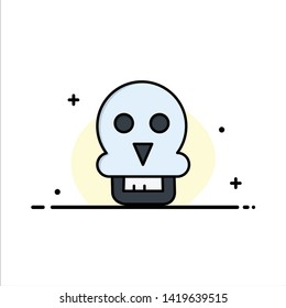 Skull, Skull Death, Medical, Man  Business Flat Line Filled Icon Vector Banner Template