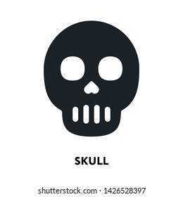 Skull Death Skeleton Dead Pirate. Vector Flat Line Icon Illustration.