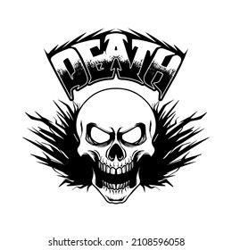 Diseño de camiseta de iluminación con vectores de muerte de cráneo