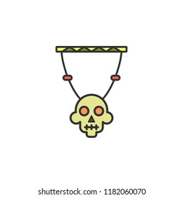skull decoration colored icon. Element of wild west icon for mobile concept and web apps. Cartoon skull decoration icon can be used for web and mobile