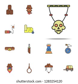 skull decoration colored icon. Wild West icons universal set for web and mobile